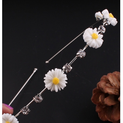 Korean Fashion Pearl Small Headband Rhinestone Double-layer Alloy Headband Accessories